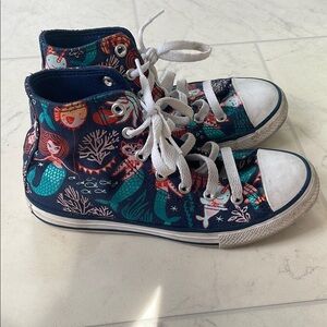 Kids High-Top Sneakers with Mermaid Print